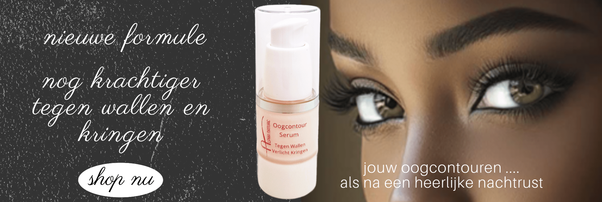 Vegan Oogcontour serum uit plantenextracten. Krachtig tegen wallen en kringen.